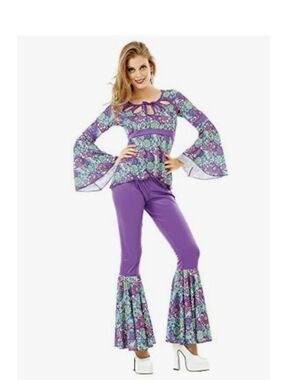 Hauntlook Disco Diva Costume Halloween XL 1970's Retro Pasiley Psychedelic